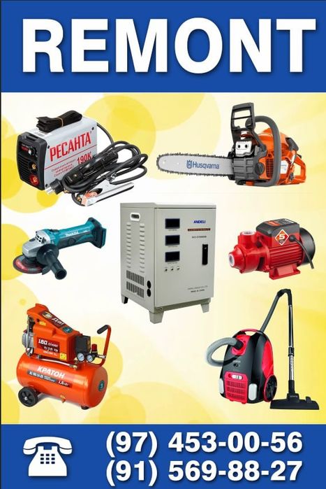 Ustaxona universal tamirlash Eliktro va Benzinovoy insturmentlar remon