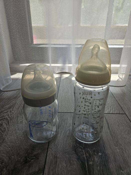 Стъклени шишета Nuk и Dr Brown’s – 240 и 150 мл + безплатна доставка