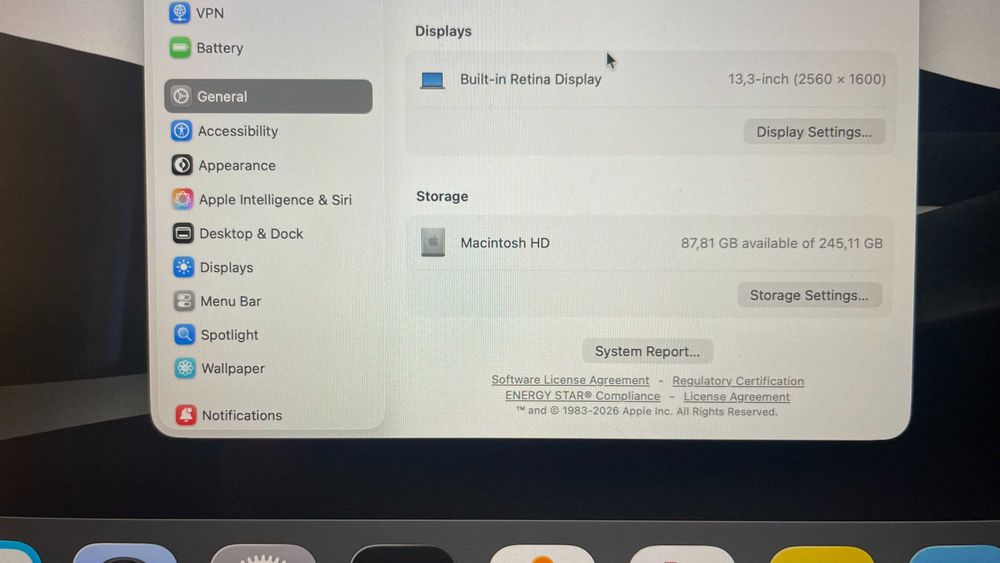 Macbook Air M1 8GB 256SSD