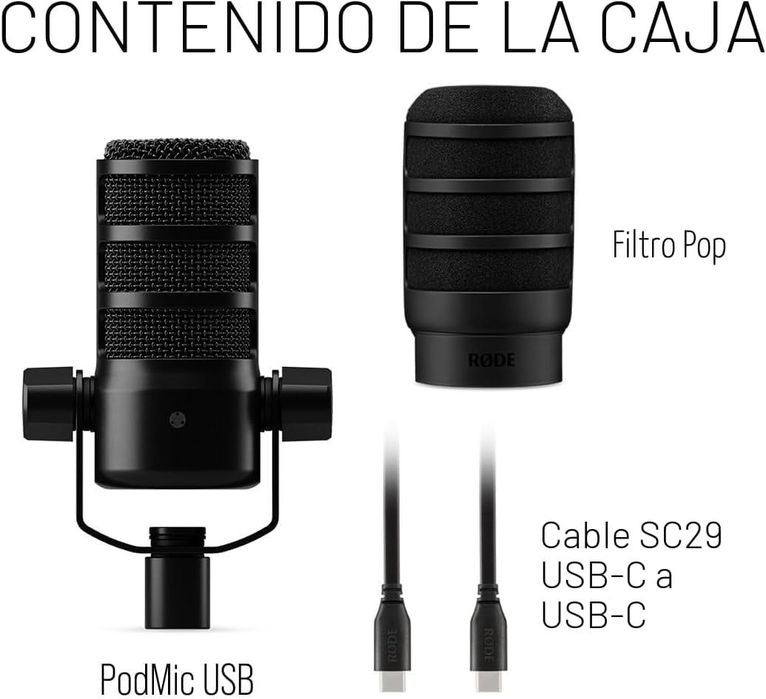 Microfon dinamic ,versatil de studio RØDE PodMic USB Black ,negru, sigilat