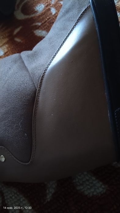 Замшевые сапоги дутой формы