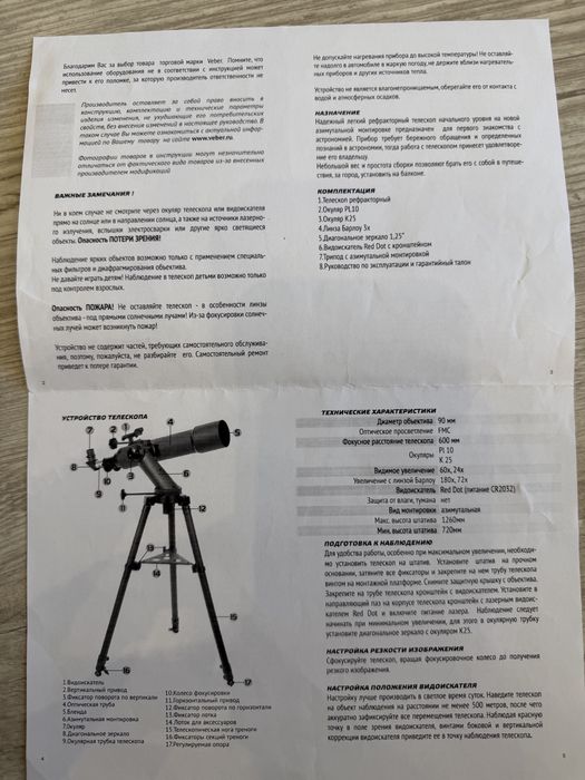 Телескоп в идеальном состоянии