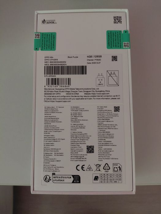 Чисто нов смартфон OPPO A6x 4G, 4GB, 128 GB, Black Purple