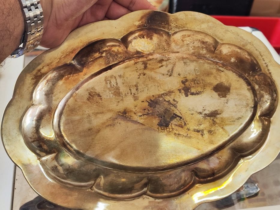 Посребрен поднос с тюркоаз  los castillo taxco Мексико