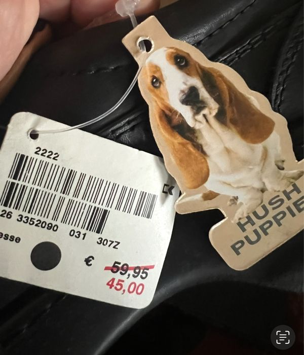 Мужские туфли Hush Puppies черная кожа