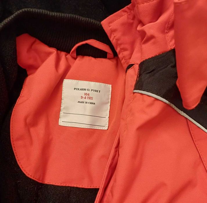 Salopeta ski schi combinezon copii, masura 104, 3-6ani, rosu cu negru