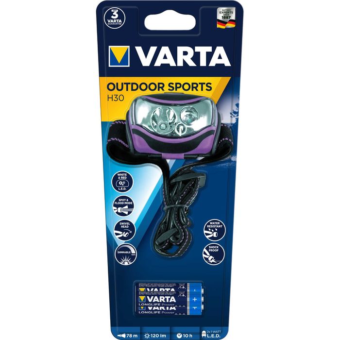 Фонарь VARTA 16630  LEDx4 Outdoor Sports HEAD 3AAA