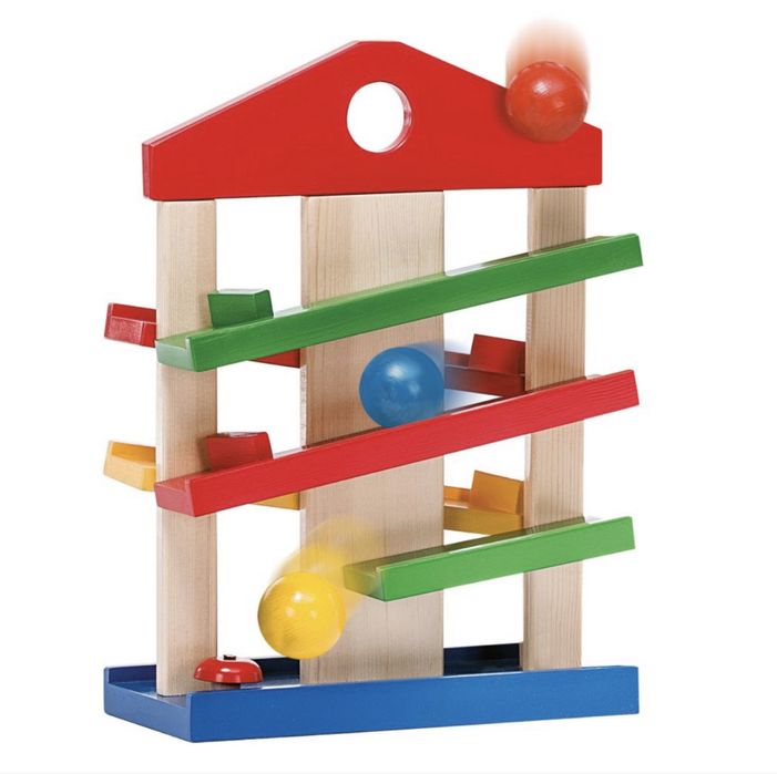 Дървен комплект Eichhorn - Къщичка, с 3 топчета