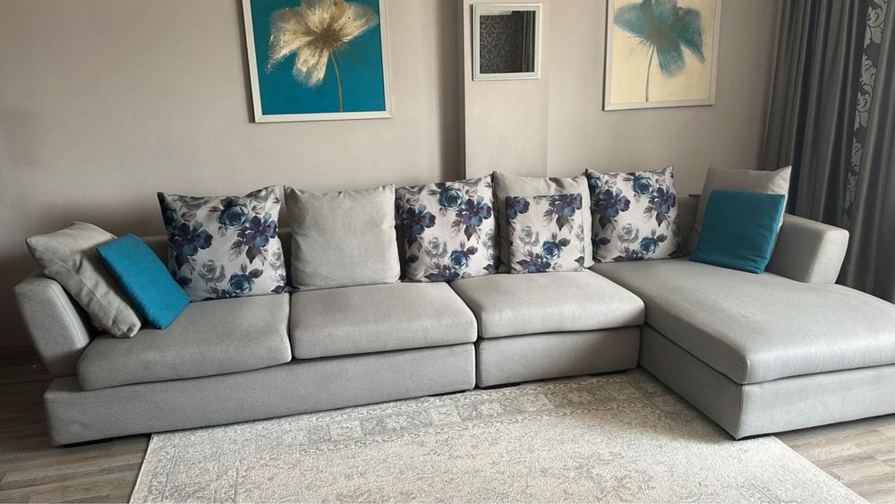 Диван угловой, серый