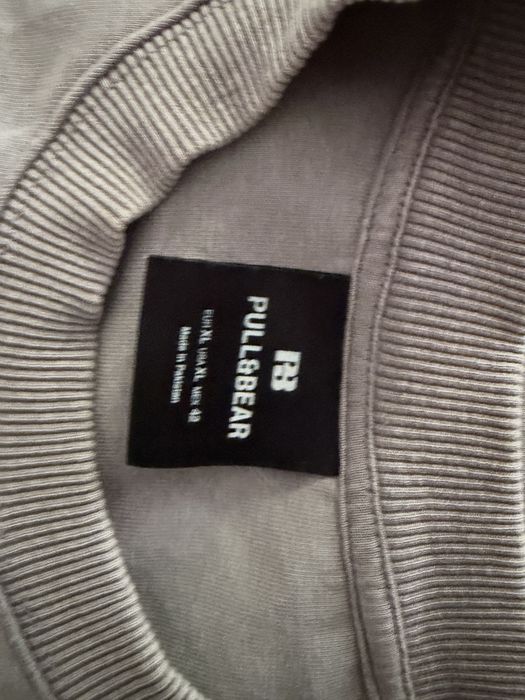Серая футболка Pull&Bear, однотонная