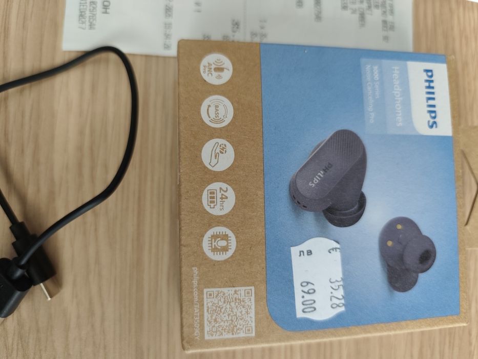 True wireless слушалки PHILIPS TAT3509 GRAY
 С гаранция