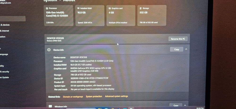 Laptop Gaming MSI Katana GF66 RTX 3050 – Vânzare sau Schimb PC Gaming
