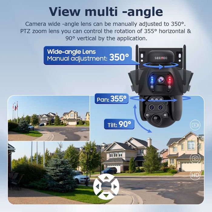 4G Соларна PTZ камера 6MP с 3 обектива, 15X zoom,  и SIM за 1 год.