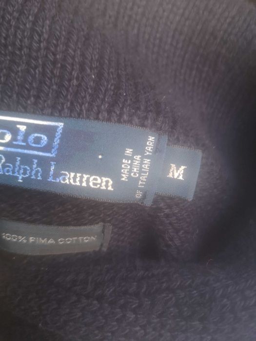 Ralph Lauren RL мъжки пуловер тъмно син памучен  с шал яка