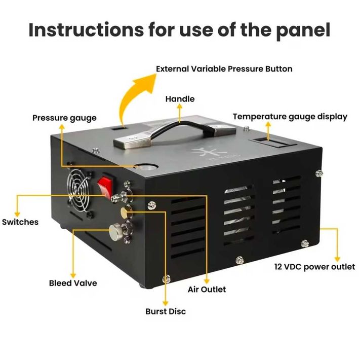 TUXING TXES061 12V 220V PCP 300Bar 4500Psi въздушен компресор