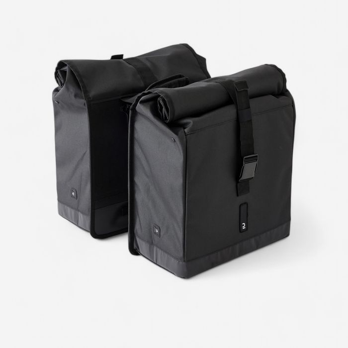 Geantă Dublă Bicicletă 2x20l 500 Negru - produs resigilat Decathlon