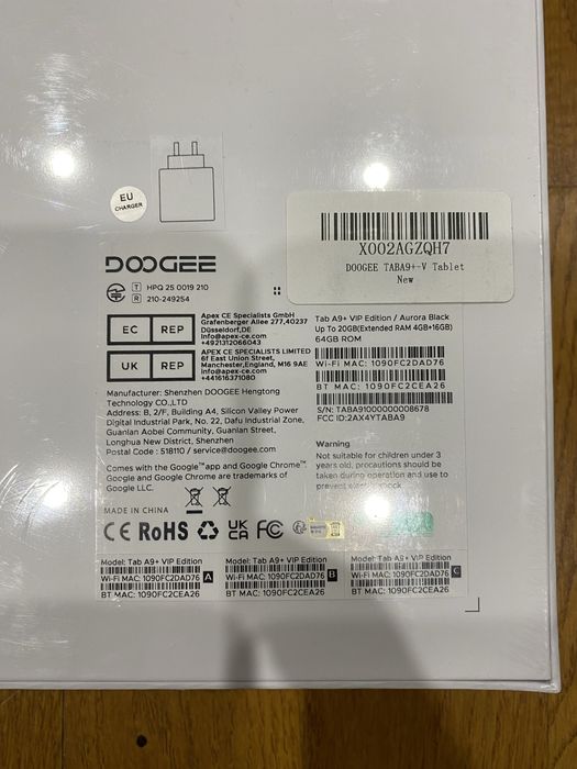 Tableta Doogee Tab A9+ Vip Edition.Noua Sigilata