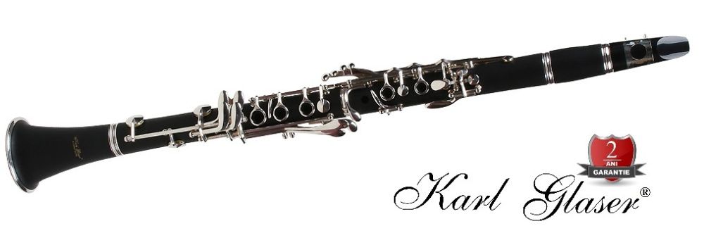Clarinet Karl Glaser® Bb(Si bemol) Böhm sistem 17clape+6 inele ebonita