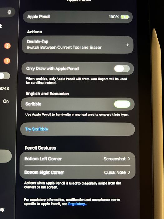 Apple Pencil 2nd Gen (generatia a 2a)