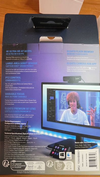 Уеб камера Elgato Facecam Pro Ultra HD Webcam (4K60) for Livestreams