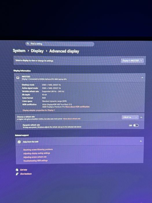 Dell Alienware AW2725D QD-OLED