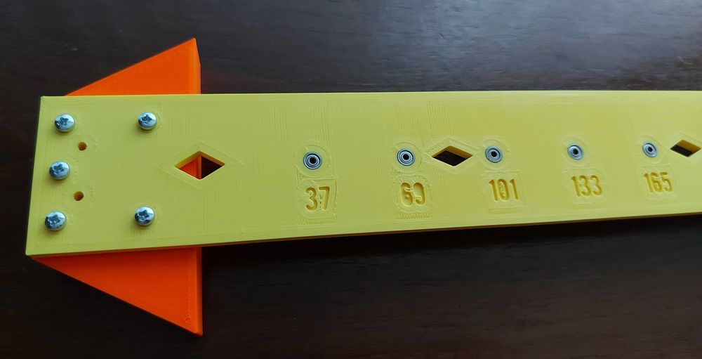 Sablon mobila glisiere sertare pe role bile tandem 14 gauri max. 453mm