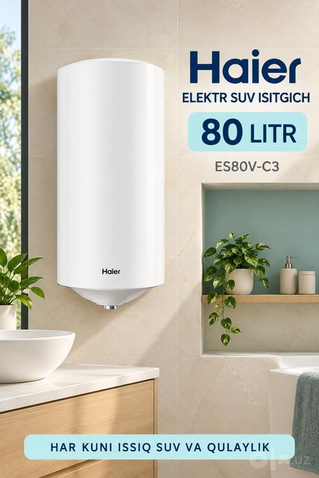 HAIER 80litr gorizontal suv isitgich электр водонагревател сув иситгич
