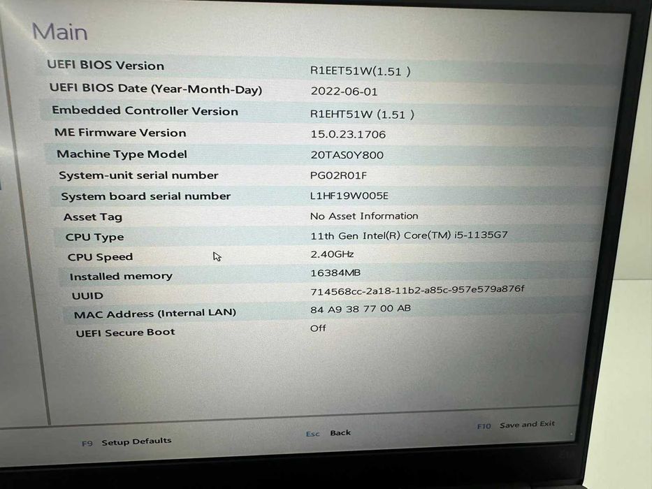 Laptop SH Lenovo Thinkpad E14 g2 i5-1135G7 16gb RAM 512gb SSD bat noua