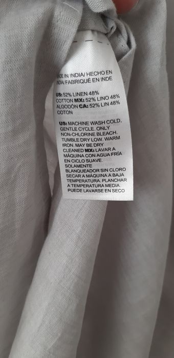 Camasa lunga/rochie din in gri perla S/M