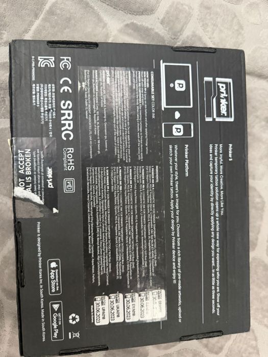 Принтер для печати на теле Prinker S black ink& color ink