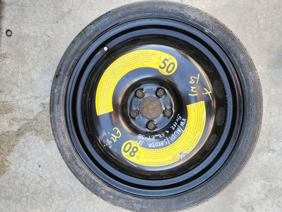 Резервна гума - патерица 18 цола 5x112 VW - Audi  - Skoda / Ауди