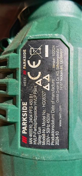 Електрически пистолет за боядисване PARKSIDE PFS 400 A1