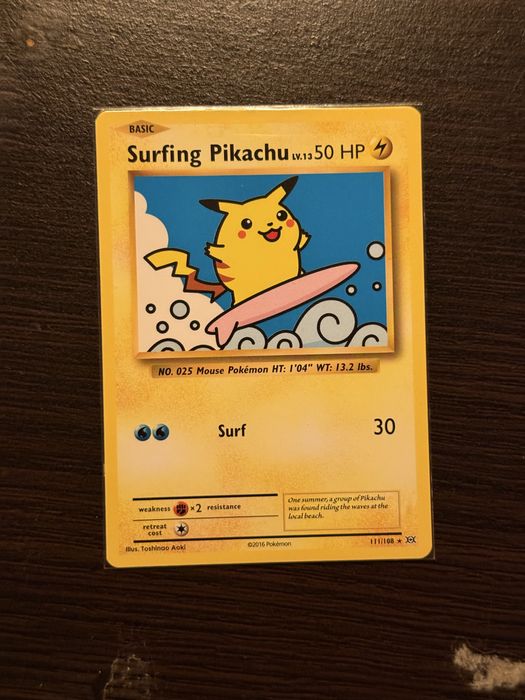 2016 Pokemon Xy Evolutions 111 Surfing Pikachu