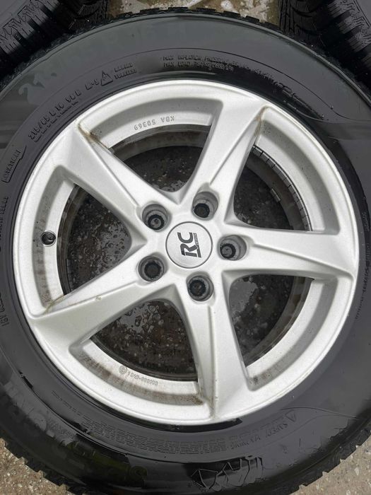 Set jante aliaj R16 5x112 cu anvelope de iarna 215 65 R16 Semperit