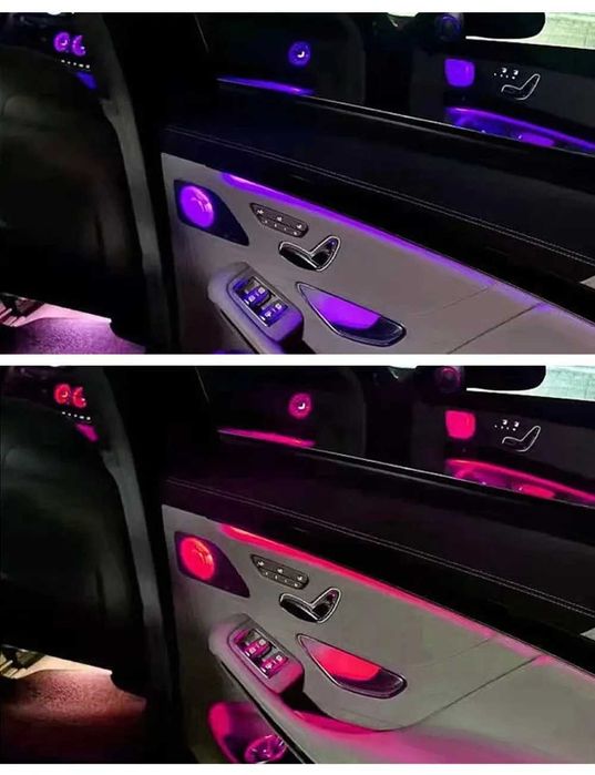 Capace boxe ambientale Mercedes S-Class W222 2018–2022 64 culori LED