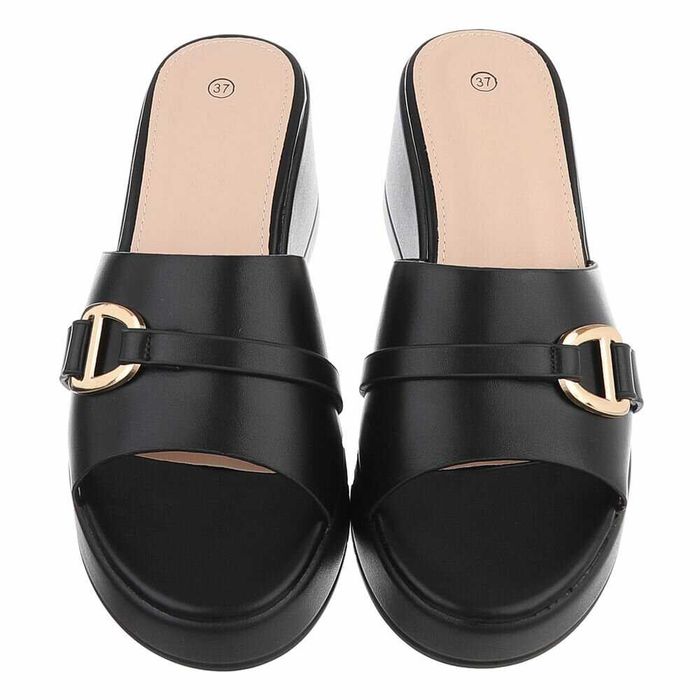 Papuci Damă Eleganți Bej/Negri | Mărimi 37-40 | Livrare Rapidă Timișoara
