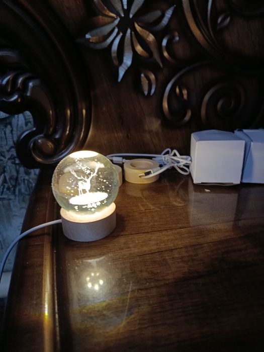 Хрустальный шар ночник-3D