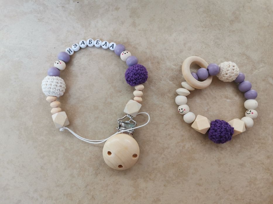 Дървен клипс с име