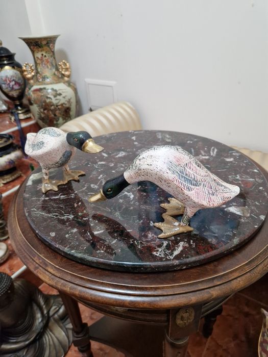 Чифт Уникални антикварни бронзови фигури статуетки