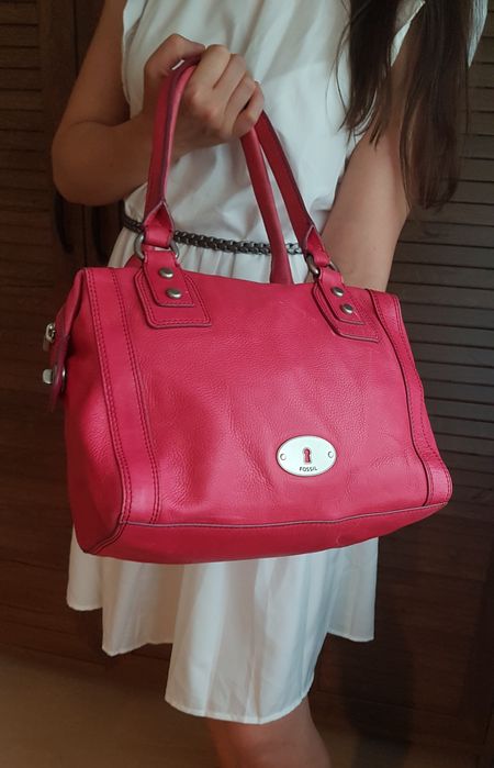 Geanta Fossil piele roz fucsia