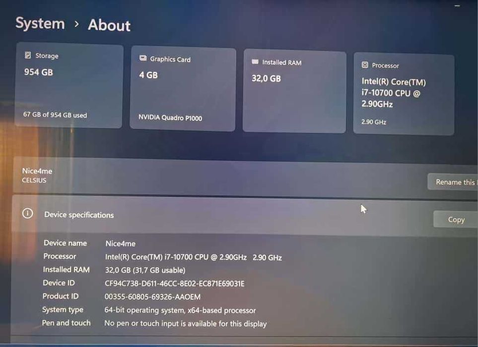 Desktop Fujitsu, plus tastatură și mouse cu fir