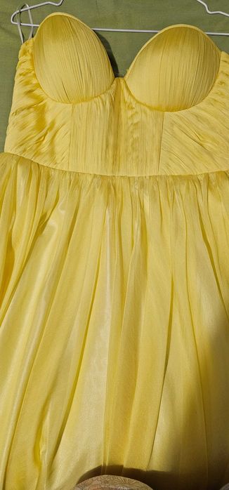 Rochie din voal cu matase naturala, corset plus cupe cu push-up