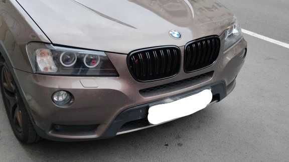 Grile Duble Nari M Bara Fata BMW X3 F25 Non-Facelift (2010-2014) M Look, Negru Lucios