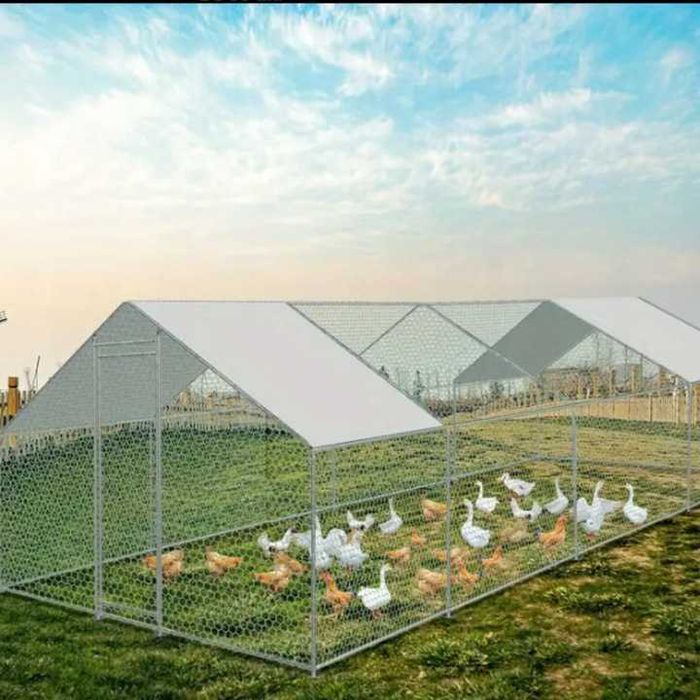 Птичарник 8х3м Клетка за пилета Кокошарник кокошарници клетки кокошки