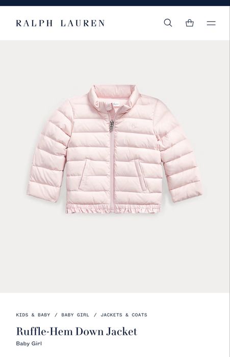 3-4 г . RALPH LAUREN Ruffle-Hem Down Jacket