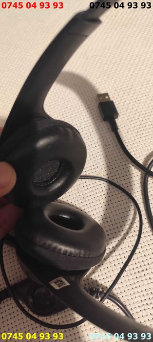 casti cu microfon LOGITEK pe usb cablu lung si consola de volum