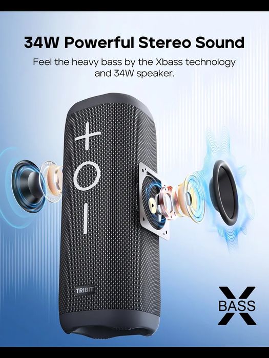 Tribit StormBox 2 — это портативная Bluetooth-колонка с мощностью 34W