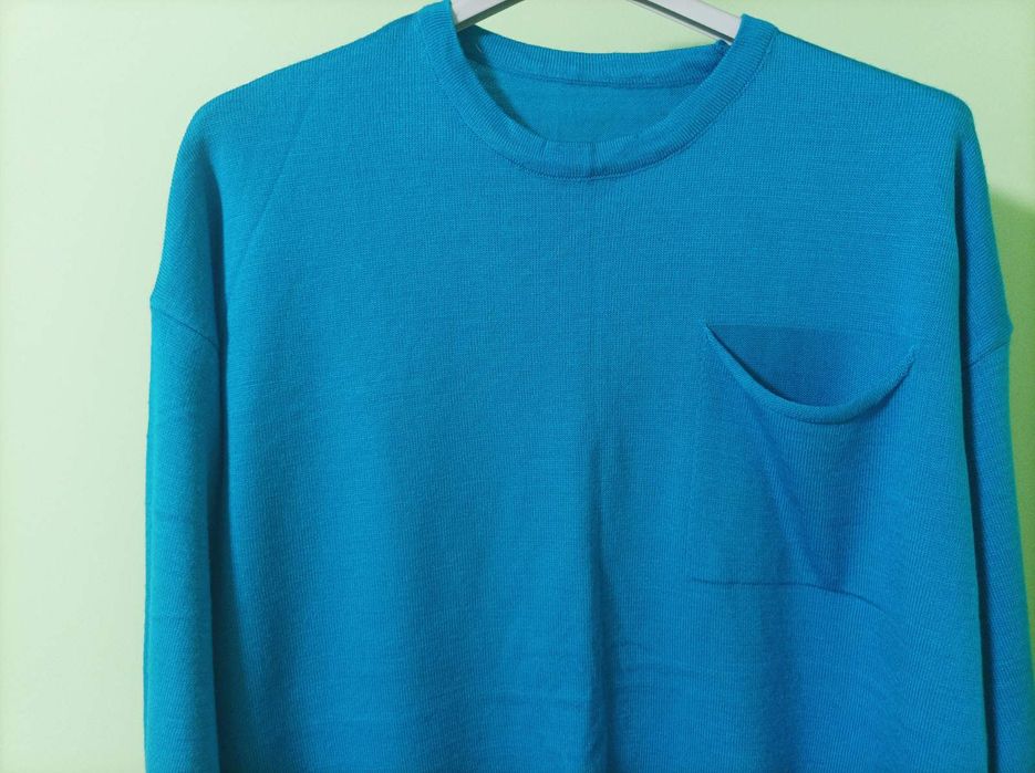 Мъжки син пуловер