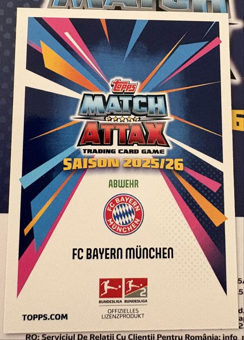 Alphonso Davies Topps Bundesliga Opponents card Bayern