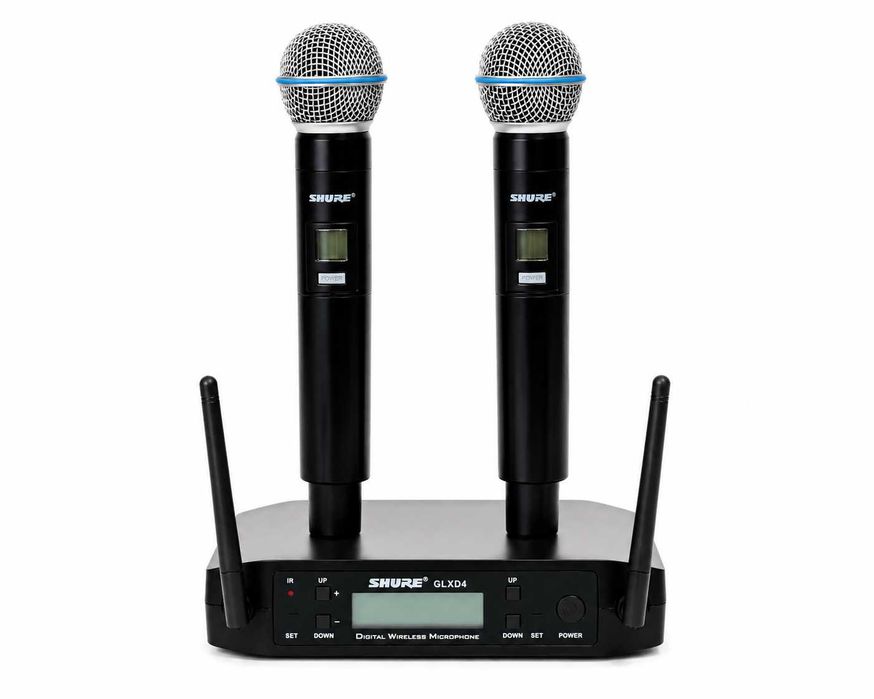 Wireless dublu microfon SHURE GLXD4/BETA58A cu două microfoane (Clona)